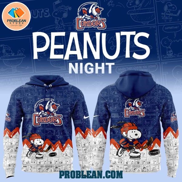 Bakersfield Condors 75th Anniversary Snoopy Peanuts Hoodie T Shirt