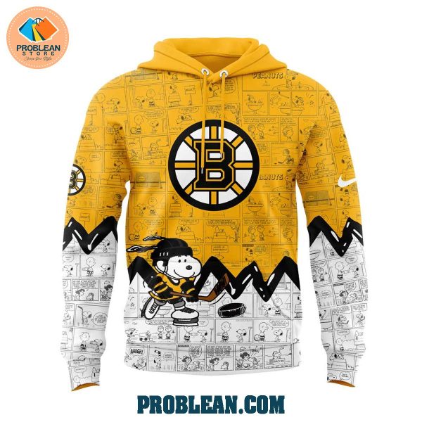 Boston Bruins 75th Anniversary Snoopy Peanuts Hoodie T Shirt