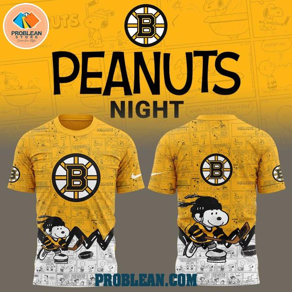 Boston Bruins 75th Anniversary Snoopy Peanuts Hoodie T Shirt