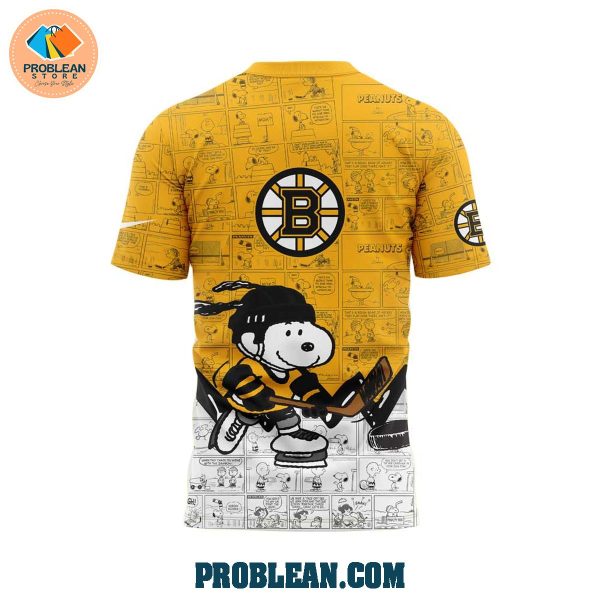 Boston Bruins 75th Anniversary Snoopy Peanuts Hoodie T Shirt