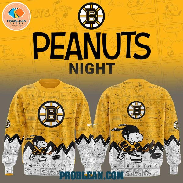 Boston Bruins 75th Anniversary Snoopy Peanuts Hoodie T Shirt