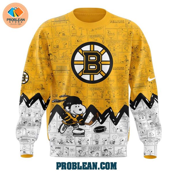 Boston Bruins 75th Anniversary Snoopy Peanuts Hoodie T Shirt