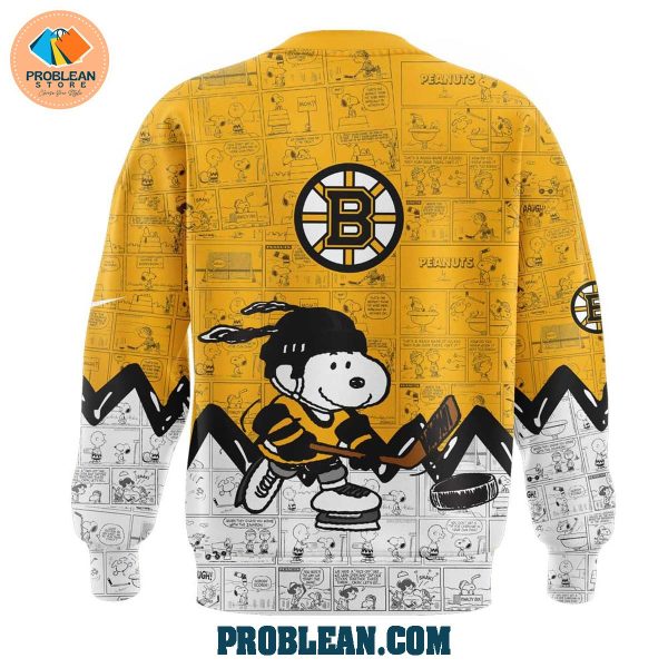 Boston Bruins 75th Anniversary Snoopy Peanuts Hoodie T Shirt