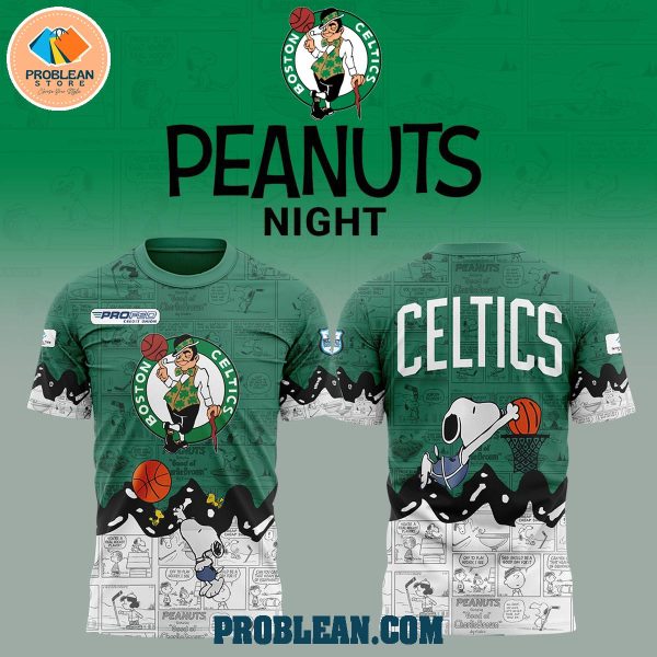 Boston Celtics Happiness 75 Years Of Peanuts Hoodie T Shirt