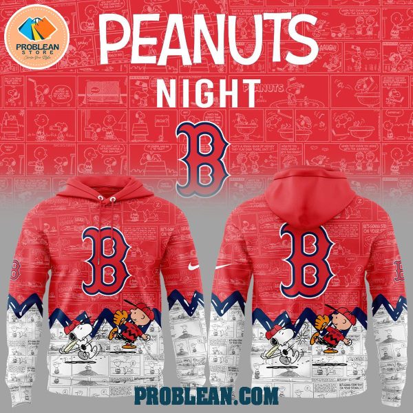 Boston Red Sox 75th Anniversary Of Peanuts Hoodie T Shirt