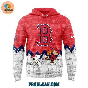 Boston Red Sox 75th Anniversary Of Peanuts Hoodie T Shirt