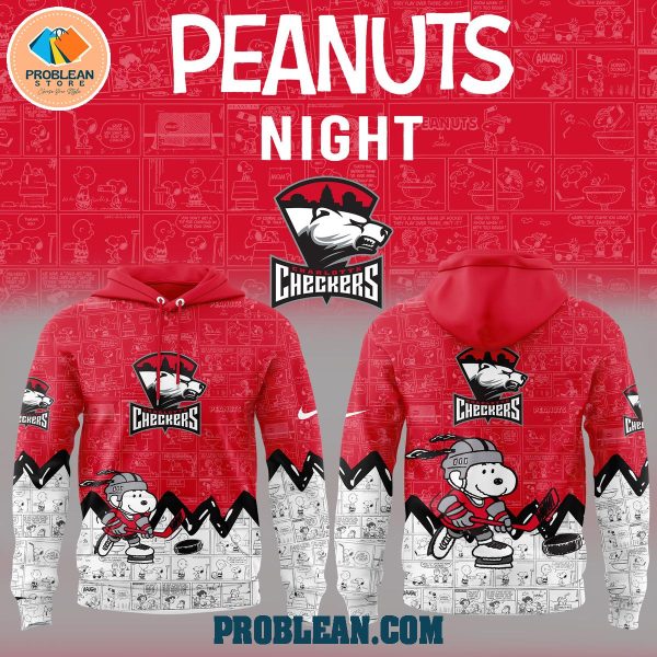 Charlotte Checkers 75th Anniversary Snoopy Peanuts Hoodie T Shirt