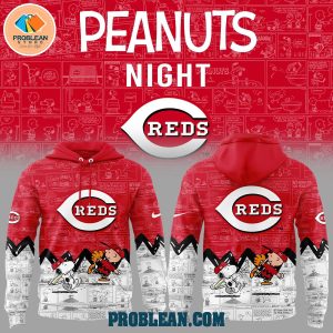 Cincinnati Reds 75th Anniversary Snoopy Peanuts Hoodie T Shirt