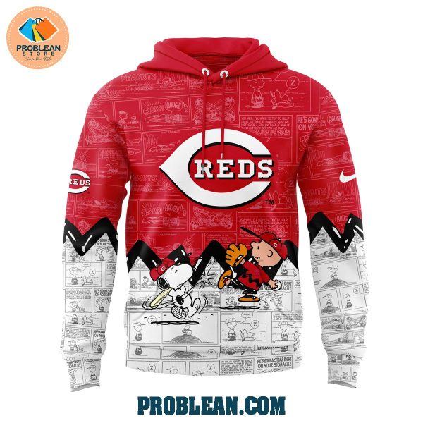 Cincinnati Reds 75th Anniversary Snoopy Peanuts Hoodie T Shirt