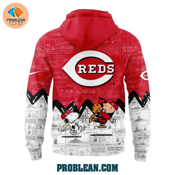 Cincinnati Reds 75th Anniversary Snoopy Peanuts Hoodie T Shirt