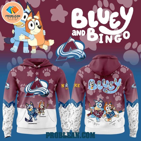 Colorado Avalanche Bluey and Bingo Hoodie T Shirt