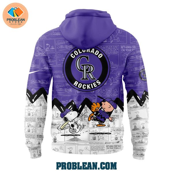 Colorado Rockies 75th Anniversary Snoopy Peanuts Hoodie T Shirt