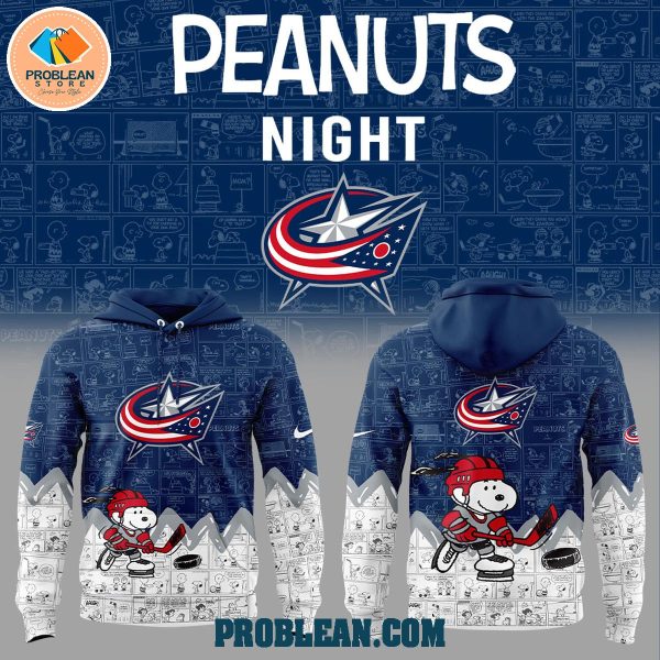 Columbus Blue Jackets 75th Anniversary of Peanuts Hoodie T Shirt