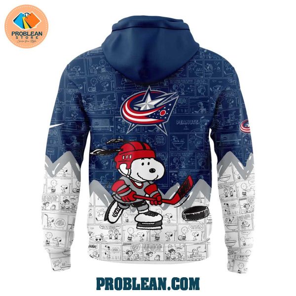 Columbus Blue Jackets 75th Anniversary of Peanuts Hoodie T Shirt