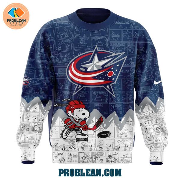 Columbus Blue Jackets 75th Anniversary of Peanuts Hoodie T Shirt