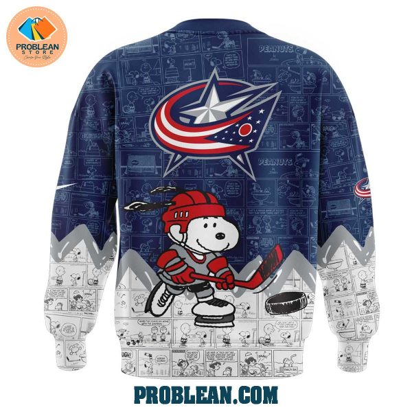 Columbus Blue Jackets 75th Anniversary of Peanuts Hoodie T Shirt