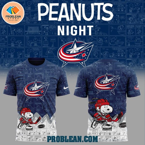 Columbus Blue Jackets 75th Anniversary of Peanuts Hoodie T Shirt