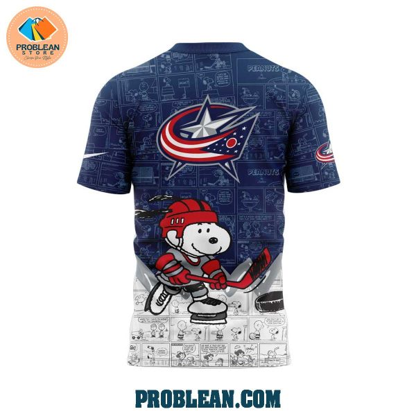 Columbus Blue Jackets 75th Anniversary of Peanuts Hoodie T Shirt