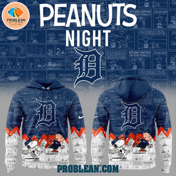 Detroit Tigers 75th Anniversary Snoopy Peanuts Hoodie T Shirt