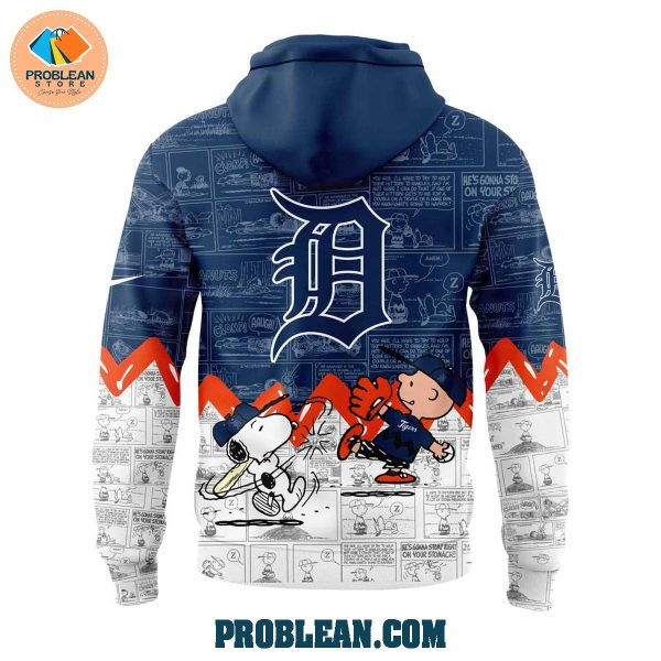 Detroit Tigers 75th Anniversary Snoopy Peanuts Hoodie T Shirt