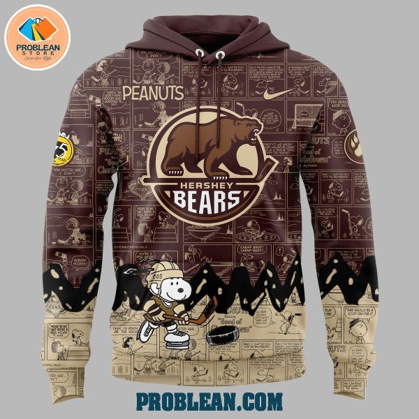 Hershey Bears 75th Anniversary Snoopy Peanuts Hoodie T Shirt