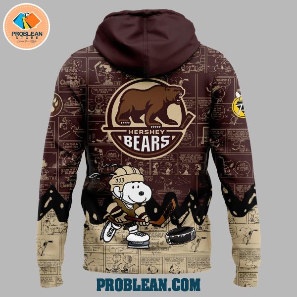 Hershey Bears 75th Anniversary Snoopy Peanuts Hoodie T Shirt