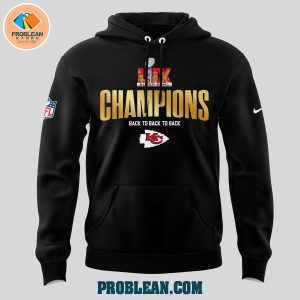 Kansas City Chiefs LIX Back To Back To Back Champions Black Hoodie T Shirt