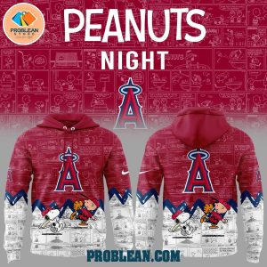 Los Angeles Angels 75th Anniversary Snoopy Peanuts Hoodie T Shirt