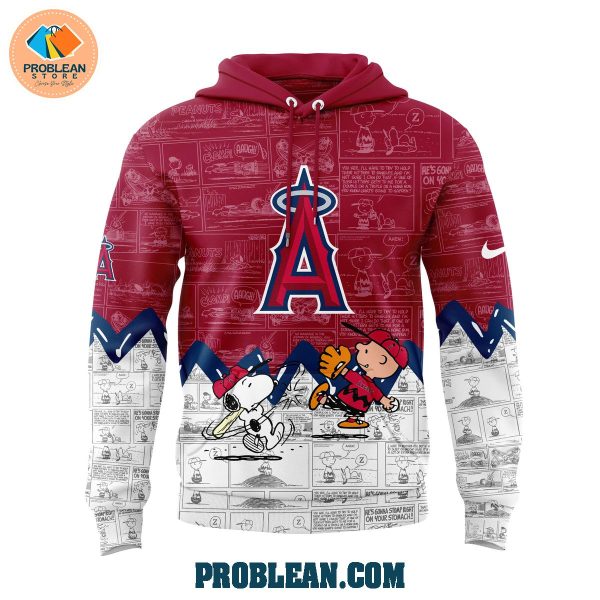 Los Angeles Angels 75th Anniversary Snoopy Peanuts Hoodie T Shirt