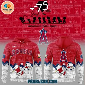 Los Angeles Angels Happiness 75 Years Of Peanuts Hoodie T Shirt