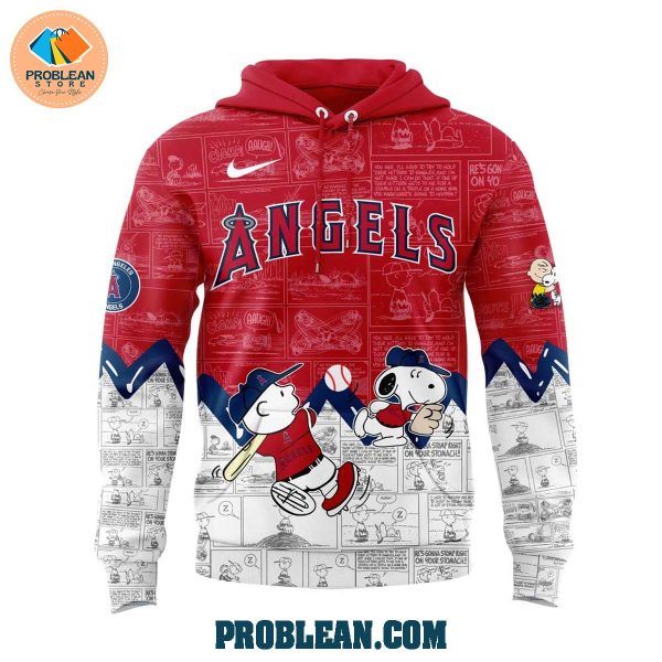 Los Angeles Angels Happiness 75 Years Of Peanuts Hoodie T Shirt