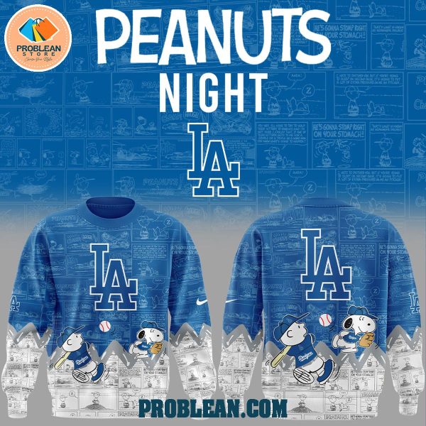 Los Angeles Dodgers 75th Anniversary Of Peanuts Hoodie T Shirt