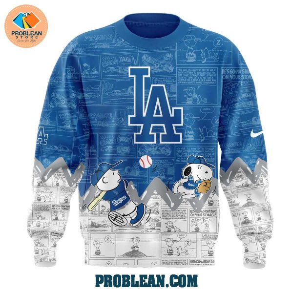 Los Angeles Dodgers 75th Anniversary Of Peanuts Hoodie T Shirt