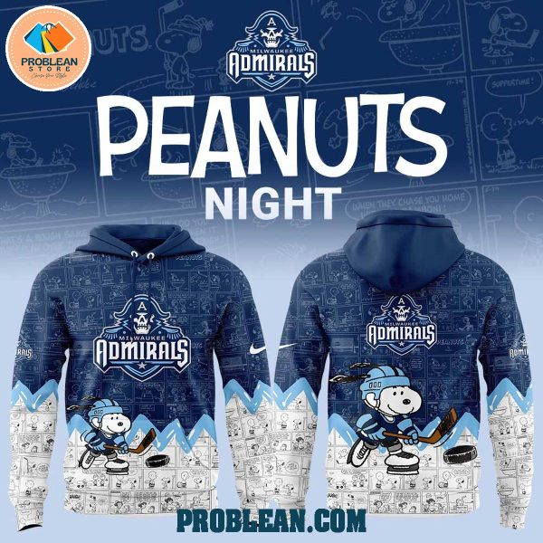 Milwaukee Admirals 75th Anniversary Snoopy Peanuts Hoodie T Shirt