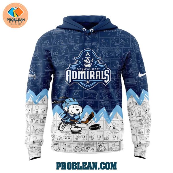 Milwaukee Admirals 75th Anniversary Snoopy Peanuts Hoodie T Shirt