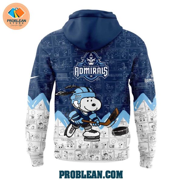 Milwaukee Admirals 75th Anniversary Snoopy Peanuts Hoodie T Shirt