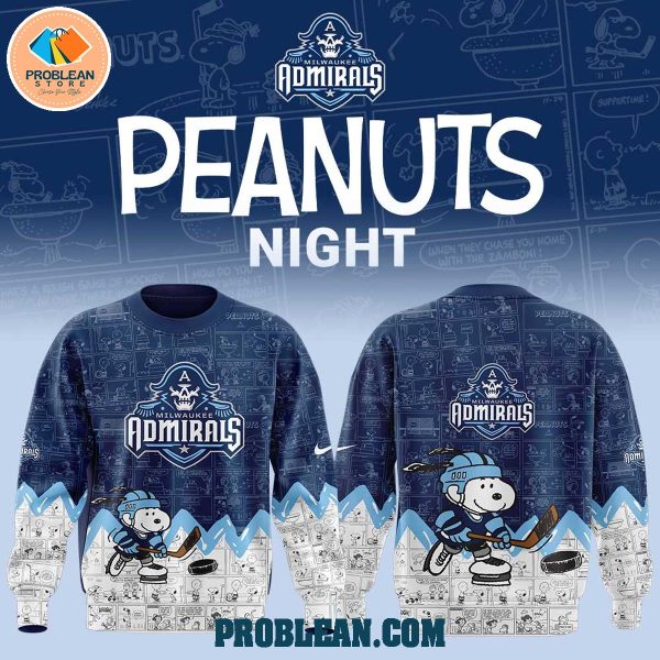 Milwaukee Admirals 75th Anniversary Snoopy Peanuts Hoodie T Shirt