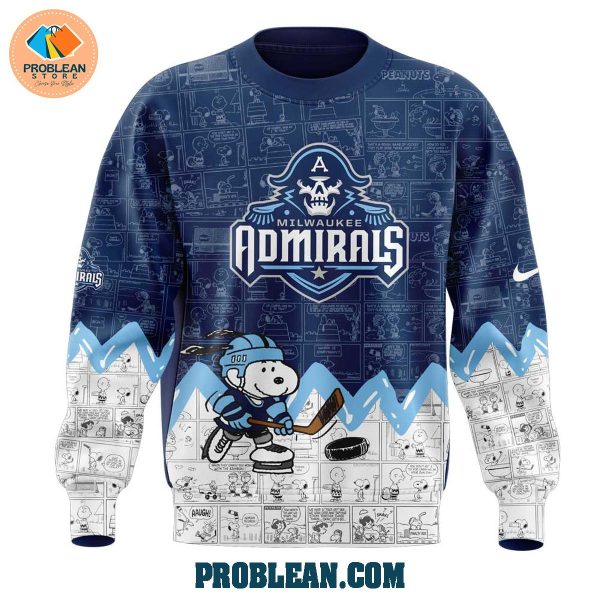 Milwaukee Admirals 75th Anniversary Snoopy Peanuts Hoodie T Shirt