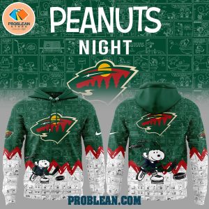 Minnesota Wild 75th Anniversary Snoopy Peanuts Hoodie T Shirt