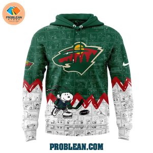 Minnesota Wild 75th Anniversary Snoopy Peanuts Hoodie T Shirt