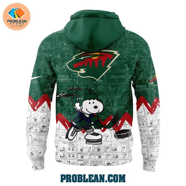 Minnesota Wild 75th Anniversary Snoopy Peanuts Hoodie T Shirt