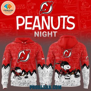 New Jersey Devils 75th Anniversary Snoopy Peanuts Hoodie T Shirt