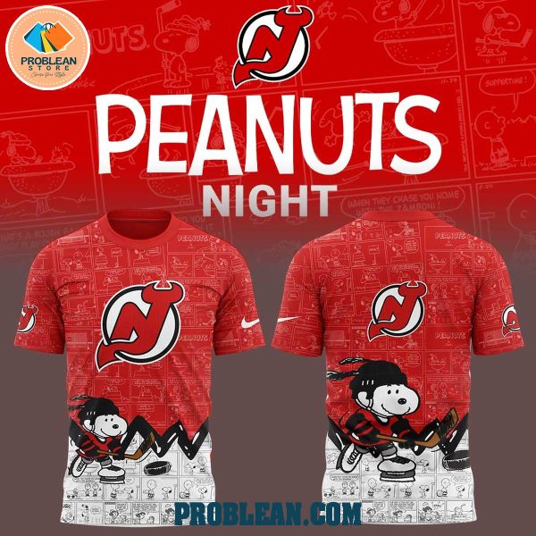 New Jersey Devils 75th Anniversary Snoopy Peanuts Hoodie T Shirt