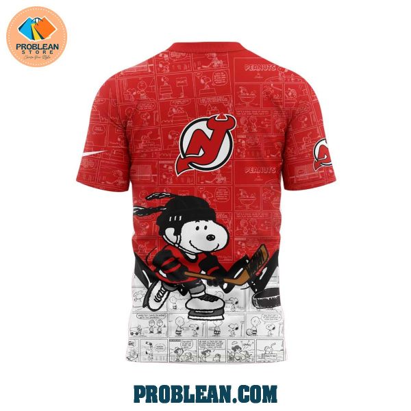 New Jersey Devils 75th Anniversary Snoopy Peanuts Hoodie T Shirt