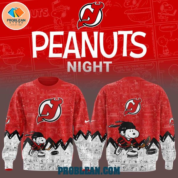 New Jersey Devils 75th Anniversary Snoopy Peanuts Hoodie T Shirt