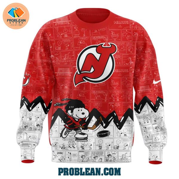 New Jersey Devils 75th Anniversary Snoopy Peanuts Hoodie T Shirt