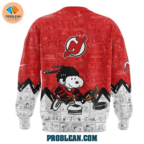 New Jersey Devils 75th Anniversary Snoopy Peanuts Hoodie T Shirt