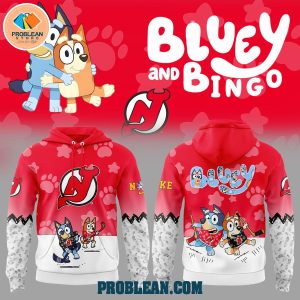 New Jersey Devils Bluey and Bingo Hoodie T Shirt