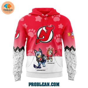 New Jersey Devils Bluey and Bingo Hoodie T Shirt