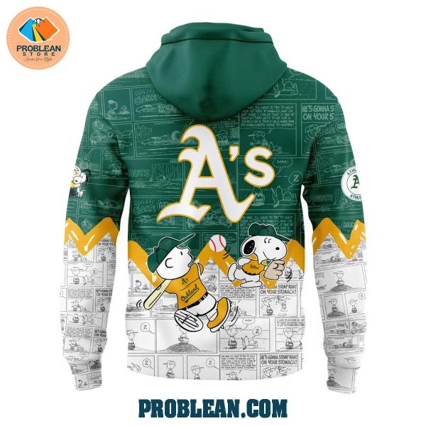 Oakland Athletics 75th Anniversary Snoopy Peanuts Hoodie T Shirt